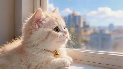 发呆的猫咪