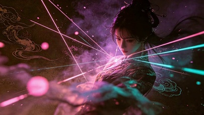 赛博朋克古风美人