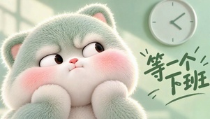 软萌圆润猫坐等下班