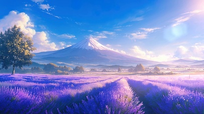 富士山薰衣草花海