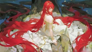 守望的绯色长发少女
