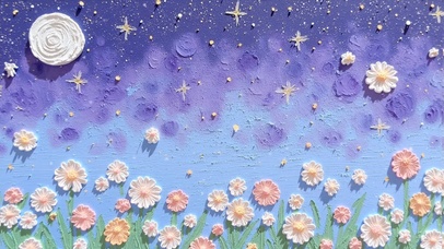 星月夜下的繁花梦境