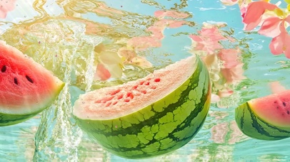 夏天西瓜带鱼屏