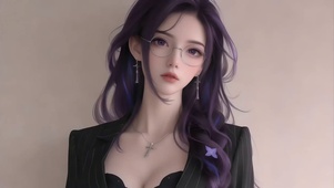 眼镜美女循环动画