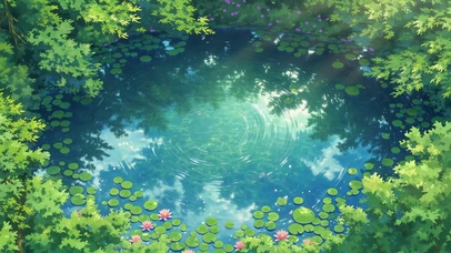 林间池塘 治愈唯美水景