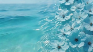 水面蓝色小花