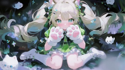 可爱的猫爪萝莉