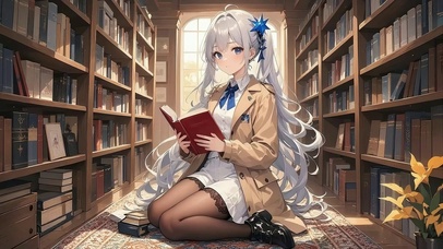 书境银发少女・阅读