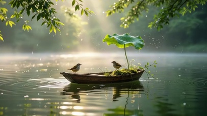 清晨阳光风景