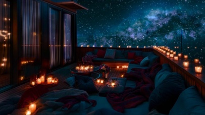 唯美星空小屋天台