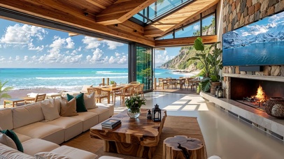 舒适悬崖海景小屋