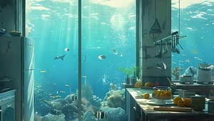 海底房间带鱼屏