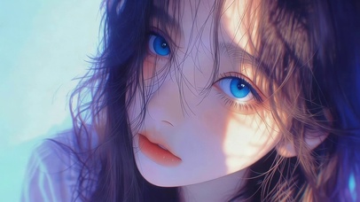 可爱蓝眼女孩