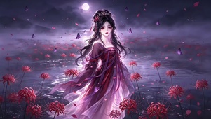 紫雾红华彼岸情深古风少女