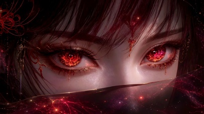暗黑红瞳彼岸花眨眼动态