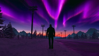 冬日行走在公路上