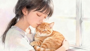 女孩与猫咪