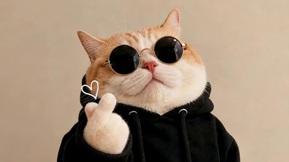 比耶猫咪