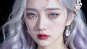 银发蓝眼清纯美少女