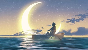 唯美湖面小舟