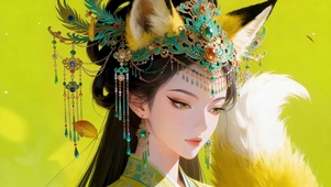 国风古风狐耳精致妆容绝美美人