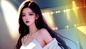 灯光中的治愈美人