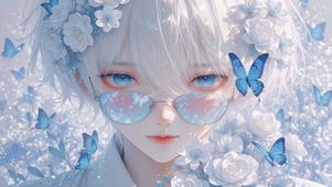清新美女蝴蝶壁纸