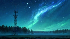 夜空塔影