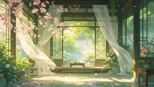 唯美古风庭院壁纸