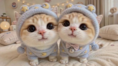 超萌可爱情侣猫咪