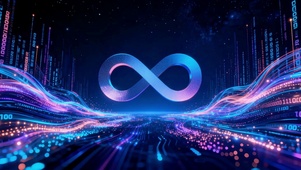 赛博朋克风炫彩莫比乌斯环科技感