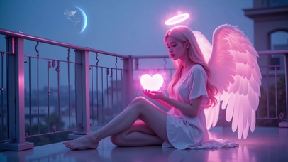 清纯治愈爱心天使