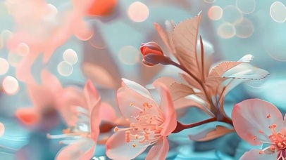 水中护眼花朵带鱼屏