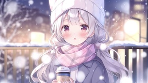 雪中小女孩