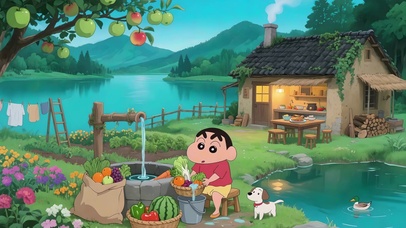 湖畔农舍与小新