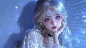 蓝调梦幻银发美少女