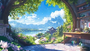 护眼绿景树木