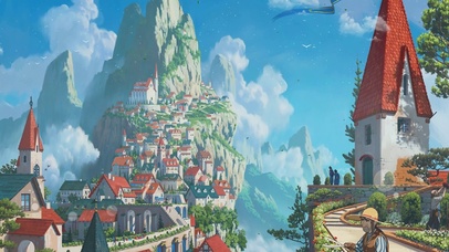 4K 动漫小镇唯美治愈风景