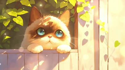 阳光下趴窗台的可爱萌猫唯美