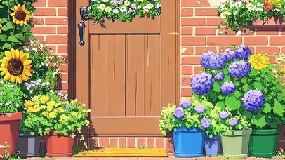 门前花草树木带鱼屏