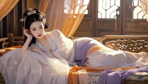 卧榻休息古风美女