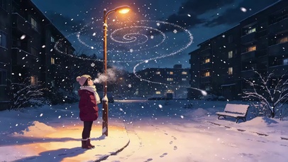 寒灯落雪