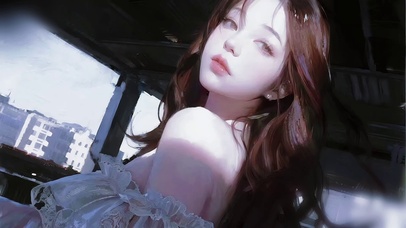 动漫美女-废墟微光里的回眸