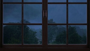窗外雷雨氛围