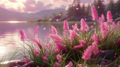 粉色芦苇