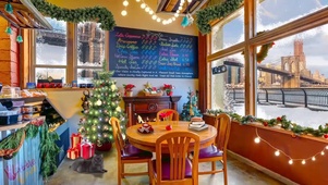 冬季飘雪 圣诞咖啡屋