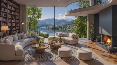 舒适阳光书屋湖山