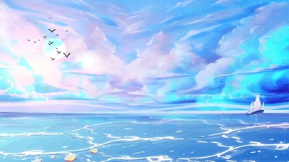 梦幻唯美大海帆船