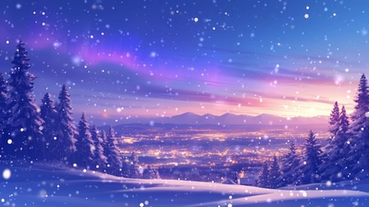 梦幻雪地森林
