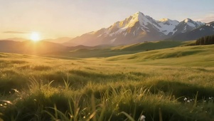 清新阳光高山草原
